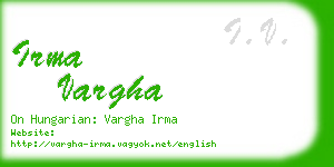 irma vargha business card